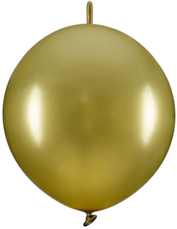 Balony z łącznikiem, 33 cm, złoty 20szt.