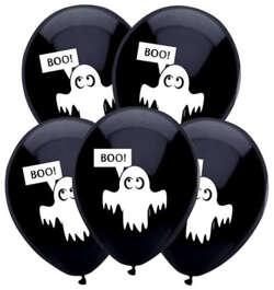 Balony z nadrukiem HALLOWEEN "DUSZEK BOO" - 5 szt.