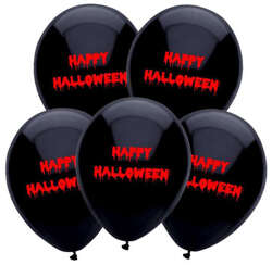 Balony z nadrukiem "HAPPY HALLOWEEN " - 5 szt.