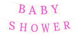 Baner BABY SHOWER, Różowy, 1kpl.