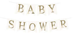 Baner BABY SHOWER. Złoty, 1kpl.