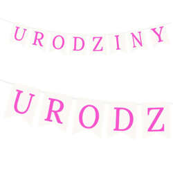 Baner URODZINY Różowy, 1kpl.