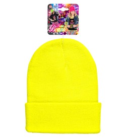 Czapka Żółta Neonowa Beanie Lata 80 Disco Neon