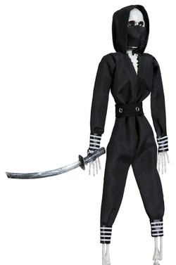 Dekoracja Wiszący Szkielet NINJA Halloween 45cm