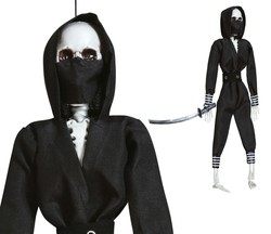 Dekoracja Wiszący Szkielet NINJA Halloween 45cm