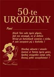 Dyplom - 50-te urodziny Pani, 1 szt.