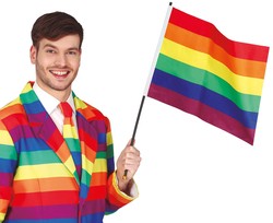 FLAGA Kolorowa TĘCZOWA Parada Równości LGBT 45x35