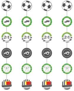 Girlanda pionowa Piłka Nożna, 130cm, 4 szt.