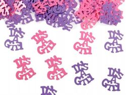 Konfetti "It's a girl", różowe/fioletowe, 15g, 1op