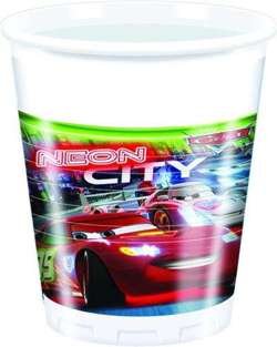 Kubeczki "Cars Neon" 200 ml, 8 szt.