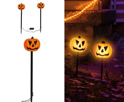 Lampki Ogrodowe Świecące DYNIE Halloween 33cm 4szt