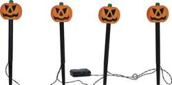 Lampki Ogrodowe Świecące DYNIE Halloween 33cm 4szt