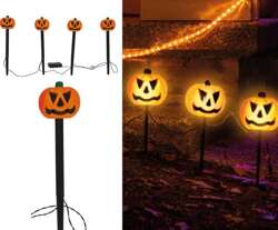 Lampki Ogrodowe Świecące DYNIE Halloween 33cm 4szt