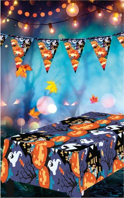 Obrus Foliowy HALLOWEEN Dynia Duch Party 137x274cm