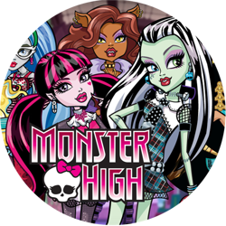 Opłatek tortowy 14 cm, 1 szt. Monster High