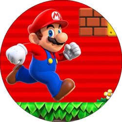 Opłatek tortowy 29 cm, Super Mario 1 szt.