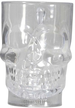 Plastikowy KUFEL CZASZKA ŚWIECĄCY Halloween 700ml