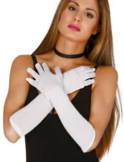 Rękawiczki Długie Białe Przebranie Lata 20 Retro