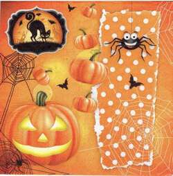 Serwetki HALLOWEEN Dynia Pajęczyna 33x33cm 20szt.