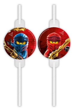 Słomki Rurki LEGO NINJAGO Party Urodziny 4 szt.