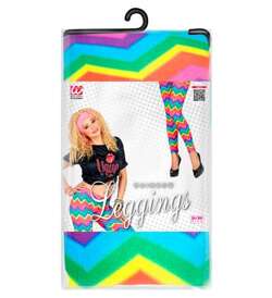 Spodnie LEGGINSY Kolorowe Neon Disco Lata 90 S/M