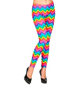 Spodnie LEGGINSY Kolorowe Neon Disco Lata 90 S/M