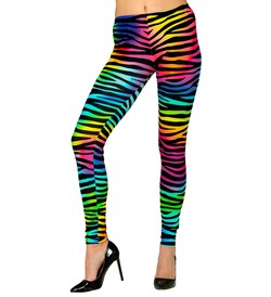 Spodnie LEGGINSY Kolorowe Zebra Disco Lata 90 S/M