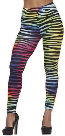 Spodnie LEGINSY Kolorowe Zebra Disco Lata 80 90, M