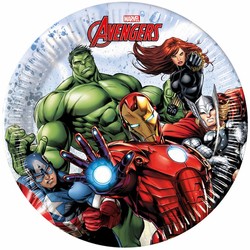 Talerzyki AVENGERS Marvel Urodziny 20cm 8szt.