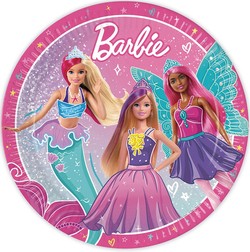 Talerzyki Papierowe Lalka BARBIE Party 23cm 8szt.