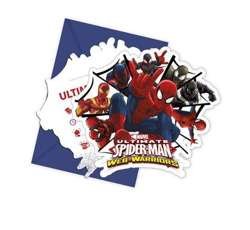 Zaproszenia Spiderman Ultimate, 6 szt.