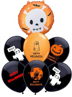 Zestaw Balonów Halloween Lateksowe Foliowy 7szt.