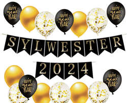 Zestaw Sylwestrowy, Balony, Baner Sylwester 2024