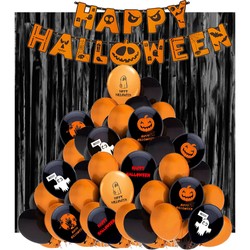 Zestaw na Halloween, Balony Baner Kurtyna, 1 kpl.