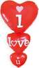 Balon Foliowy Serca I LOVE U Walentynki 96x49cm