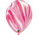 Balon QL 11", pastel agat czerwono-biały 1 szt.