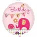 Balon foliowy 45 cm Happy Birthday Girl, 1 szt.