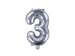 Balon foliowy Cyfra "3" 35cm srebrny metal 1 szt.