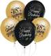 Balony 18 URODZINY Happy Birthday Czarne Złote x5