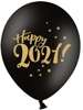 Balony 30cm, Happy 2021!, Pastel Black