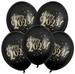 Balony 30cm, Happy 2023!, Pastel Black, 5szt.