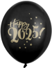 Balony 30cm, Happy 2025!, Pastel Black, 1 szt.