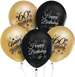 Balony 60 URODZINY Happy Birthday Czarne Złote x5