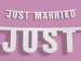 Baner "JUST MARRIED" dł. 17cm; 1 szt.