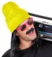 Czapka Żółta Neonowa Beanie Lata 80 Disco Neon